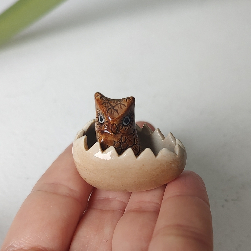 Owl In Egg Mini Figurine